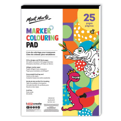 Carte de colorat A4 100 g cu suport dur și 15 pagini colorate MM Marker Coloring Pad -25 coli