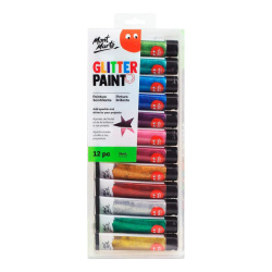 Σετ χρώματα με γκλίτερ Mont Marte Glitter Paint 12 τεμάχια x 36 ml
