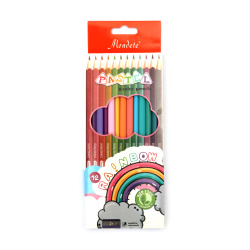 Colored Pencils Set with Sharpener Pastel Colors 8 mm - 12 Colors