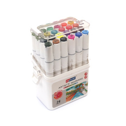 Alcohol-Based Dual-Tip Design Markers, SkyGlory - Set of 24 Colors