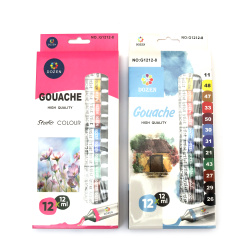 Set vopsele tempera – 12 culori strălucitoare asortate x 12 ml, netede, ușor de amestecat, cu uscare rapidă – ideale pentru elevi, artiști și proiecte DIY de hobby & lucru manual