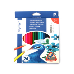 Mondete Colored Pencils – 24 Bright Shades with Ergonomic Grip for Smooth & Comfortable Drawing