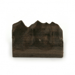Vârf de munte / formă de munte simulată din lemn de santal masiv pentru instalare în rășină epoxidică 35x7 ~ 22x15 mm