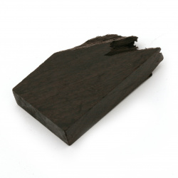 Piece of Solid Ebony Wood for Embedding in Epoxy Resin, 30x10x45~55 mm