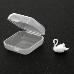 3D κύκνος  μικρο αξεσουάρ για εγκατάσταση σε εποξική ρητίνη/ υγρό γυαλί 16,7x15,7 mm