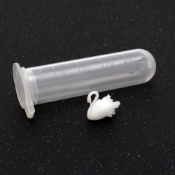 3D Swan Figurine / Three-Dimensional Micro Accessory for Embedding in Epoxy Resin, 13.2x12.3 mm