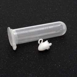 3D Swan Figurine / Three-Dimensional Micro Accessory for Embedding in Epoxy Resin, 10.9x10.2 mm