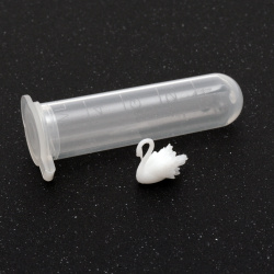 3D κύκνος  μικρο αξεσουάρ για εγκατάσταση σε εποξική ρητίνη/ υγρό γυαλί 8,3x8,2 mm