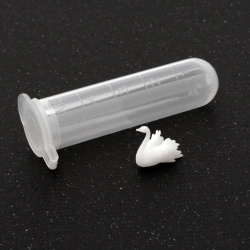 3D κύκνος  μικρο αξεσουάρ για εγκατάσταση σε εποξική ρητίνη/ υγρό γυαλί 12,9x12,5 mm