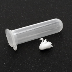 3D Swan Figurine / Three-dimensional Micro Accessory for Embedding in Epoxy Resin, size 10.6x10.3 mm