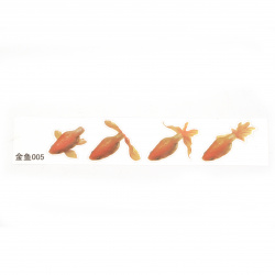 Самозалепващ стикер за вграждане в епоксидна смола за ръчно рисуван ефект с напластяване златна рибка размер на изображението 53x41 мм