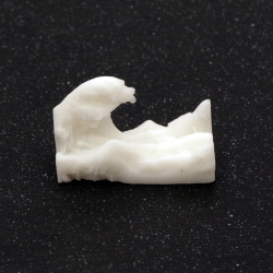 3D Wave Kanagawa Figurine / Three-Dimensional Model for Embedding in Epoxy Resin, 3x1.4x1.9 cm, White Color