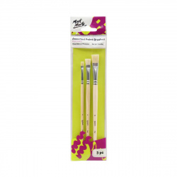 MM Brush Set - 3 Flat Brushes Made from Natural Hair