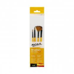 MM Gallery Series Synthetic Taklon Brush Set for Acrylics - 4 Brushes