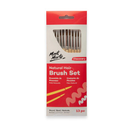 Σετ πινέλα με φυσική τρίχα Mont Marte Natural Hair - 13 τεμάχια