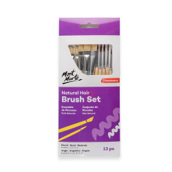 Σετ πινέλα με φυσική τρίχα Mont Marte Natural Hair Combo - 13 τεμάχια