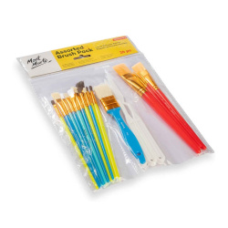 Σετ πινέλα Mont Marte Assorted - 26 τεμάχια - στρογγυλα, επίπεδα και γωνιακά πινέλα και σπάτουλες από συνθετική τρίχα