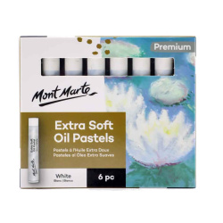 Παστέλ λαδιού Mont Marte Extra Soft Oil Pastels White Λευκά 6 τεμάχια