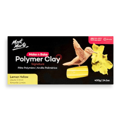 Πολυμερικός πηλός Mont Marte Make n Bake Polymer Clay 400 γραμμάρια κίτρινο λεμονί