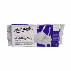 Πηλός μοντελοποίησης αυτοξηρούμενος Premium Mont Marte Air Hardening Modeling Clay λευκό - 500 γραμμάρια