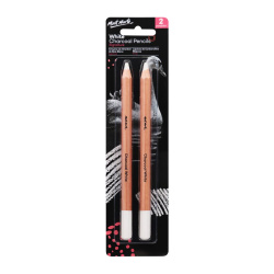 Моливи с бял въглен MM White Charcoal Pencils Lge Hex 2 броя