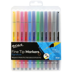 Set de markere fine colorate 0,4 mm MM Fine Tip Marker Tri Grip în carcasă 12 bucăți