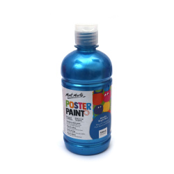 Τέμπερα για αφίσες Mont Marte Poster Paint 500 ml - Μεταλλικό Μπλε Φωτεινό