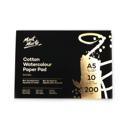 Χαρτί ακουαρέλας A5 Premium 200gsm Mont Marte Cotton Watercolour Paper - 10 φύλλα