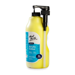 Bright Mont Marte Acrylic Paint Pump 1000 ml – Lemon Yellow – Smooth, Vibrant and Perfect for Artistic Creations