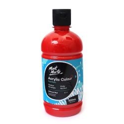 Vopsea acrilică Mont Marte Acrylic Colour Paint sticlă 500 ml - Roșu strălucitor
