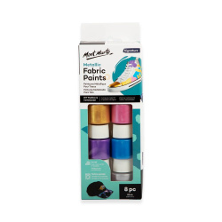 Σετ μεταλλικά χρώματα για υφάσματα Mont Marte Metallic Fabric Paint Set 8 χρώματα x 20 ml