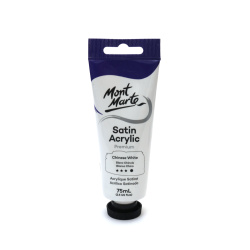 Ακρυλικό σατινέ χρώμα Mont Marte Satin Acrylic 75ml - Chinese White Λευκό