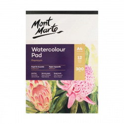 Sketchbook with Watercolor Paper MONT MARTE Premium, German Paper / A4, 300 g/m2 - 12 sheets