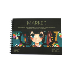 Sketchpad Suitable for Marker Drawing, A4, 130 gsm, Spiral Bound - 30 Sheets