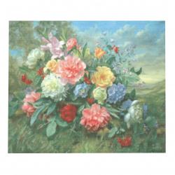 Πίνακας με ψηφίδες / diamond painting 50x65 cm - Μπουκέτο λουλουδιών YSG0060 (στρογγυλά διαμάντια) 