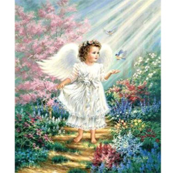 Diamond Painting 20x30 cm with a Frame, Full Drill, Round Diamonds, Home Wall Decor - Little Angel YSB017
