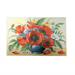 Diamond Painting 30x40 cm with a Frame, Full Drill, Round Diamonds, Home Wall Decor - Still Life with Poppies YSG0225