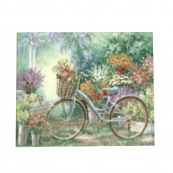 Πίνακας με ψηφίδες (στρόγγυλες) 40x50 cm με κορνίζα - Ποδήλατο YSG0298