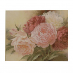 DIY Diamond Painting 40x50 cm with a Frame, Full Drill, Round Diamonds, Home Wall Decoration - Delicate Peonies YSG0322