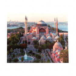 Диамантен гоблен 40x50 см кръгли диаманти пълно облепяне с рамка - Църквата в Истанбул  YSG0334