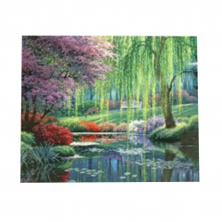 Πίνακας με ψηφίδες (στρόγγυλες)40x50 cm με κορνίζα  - Flower river YSG1115