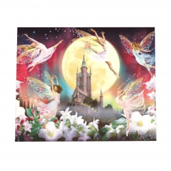 Πίνακας με ψηφίδες (στρόγγυλες)40x50 cm με κορνίζα - Το μαγικό βασίλειο των νεράιδων YSG1576
