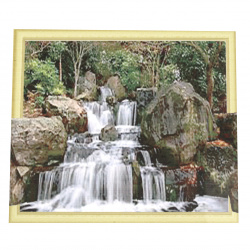 3D Diamond Painting 40x50 cm, Round Crystals, Full Drill with a Frame, Crystal Mosaic Art - Mountain Waterfall LT0071
