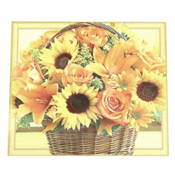 3D Framed Diamond Painting 40x50 cm, Full Drill Embroidery, Round Crystals, Wall Decor Painting - Sunflowers in a Basket LT0167