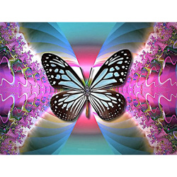 Πίνακας με ψηφίδες (στρόγγυλες) 21x25 cm μερική κόλληση - Butterfly melody YSA1497