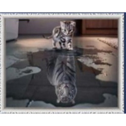 Πίνακας με ψηφίδες (στρόγγυλες) 30x40 cm πλήρης κόλληση με τελάρο - Εικόνα καθρέφτη YSG0423