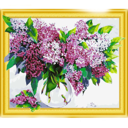 Diamond Painting 3D, 40x50 cm, Round Diamonds, Full Drill with Frame - Colorful Lilacs LT0420
