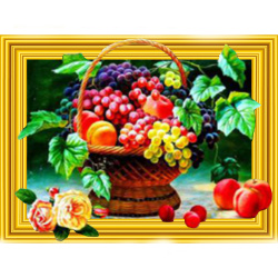 Πίνακας 3D με ψηφίδες (στρόγγυλες) 30x40 cm πλήρης κόλληση με τελάρο - Φθινοπωρινές αποχρώσεις φρούτων LT0014