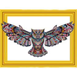 Πίνακας 3D με ψηφίδες (στρόγγυλες) 30x40 cm πλήρης κόλληση με τελάρο - Fairy owl LT0258