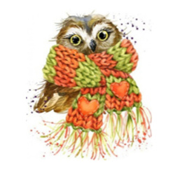 Πίνακας με ψηφίδες (στρόγγυλες) 20x30 cm πλήρη κόλληση με τελάρο - Cute owl YSB185